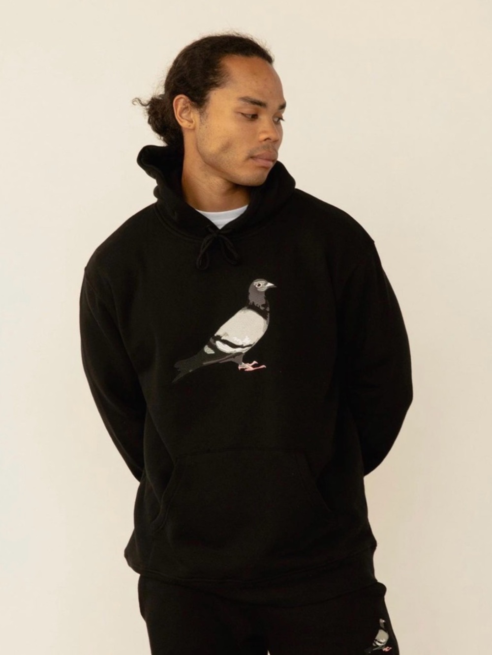 Staple Pigeon Logo Hoodie Black Embroidered Pullover Sweatshirt Streetwear